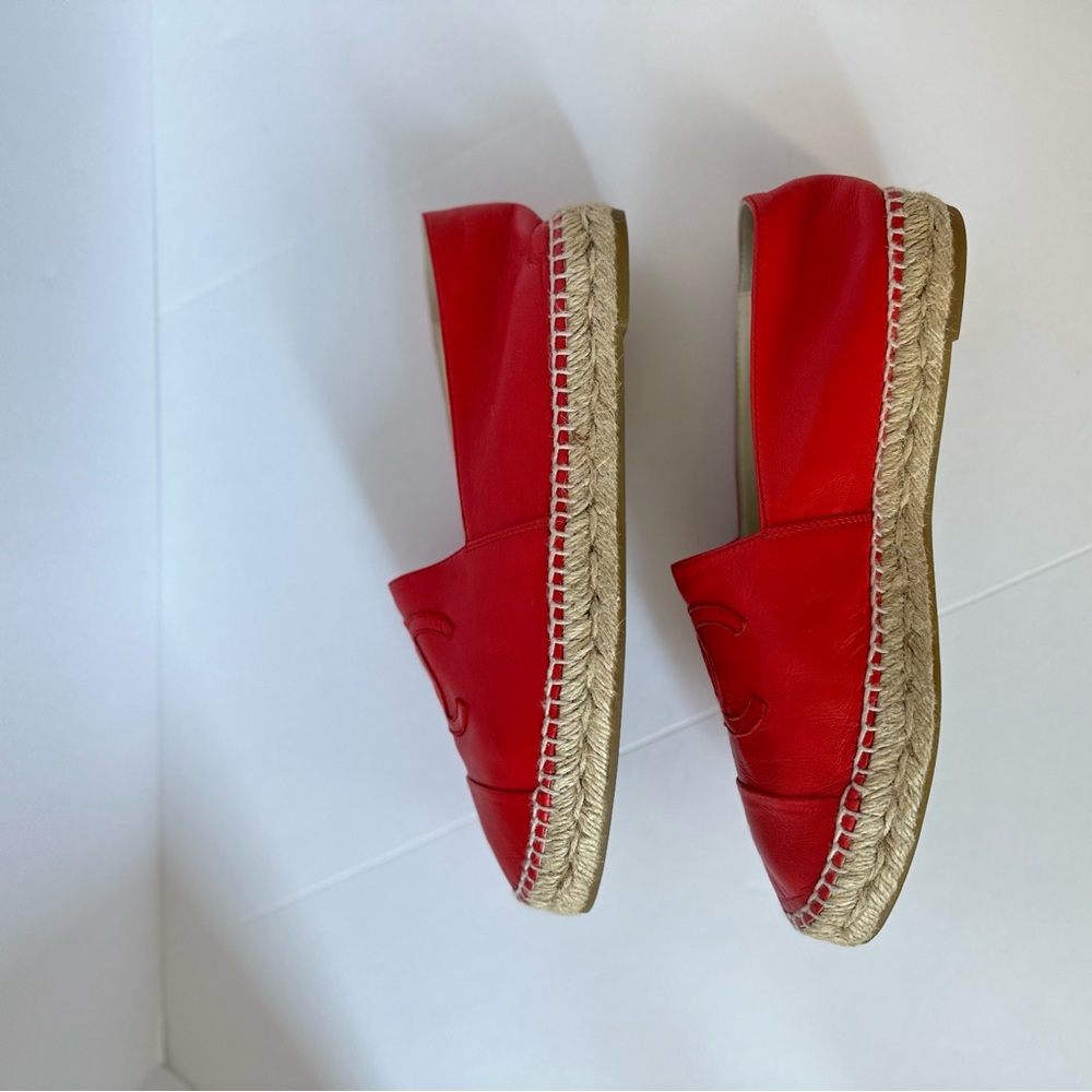 CHANEL Red Leather Espadrilles - Picture 6 of 14